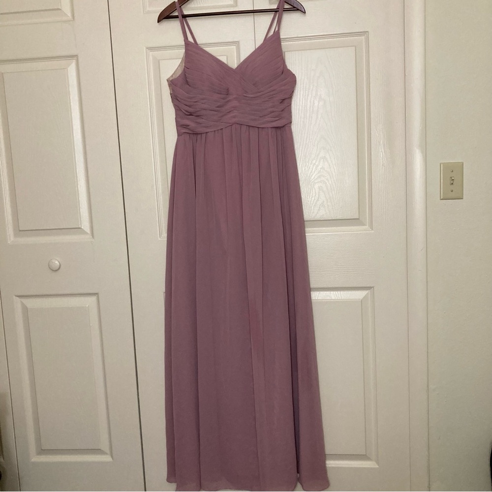 Azazie Vintage Mauve Blake Dress Sleeveless Lace Chiffon A-Line Pleated Purple